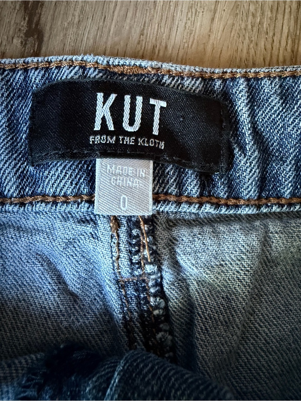 KUT from the Kloth Distressed Light Blue Denim Mini Skirt - Picture 5 of 7